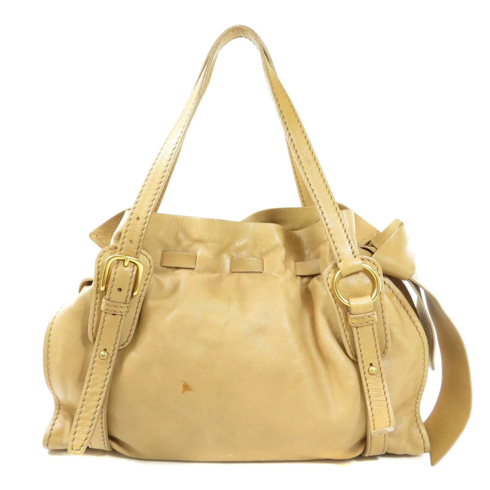Miu Miu Tote Leather Bag Black